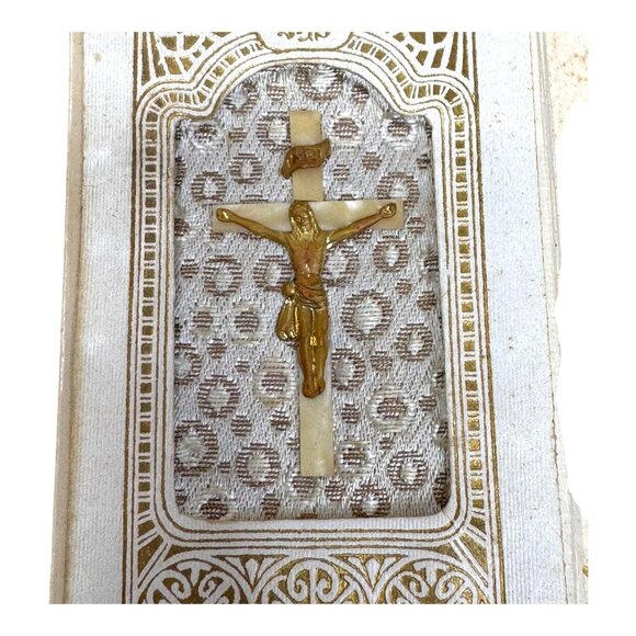 Rare Vintage 1936 Antique Celluloid 1st Communion Prayer Book W/ Crucifix READ - Picture 3 of 9